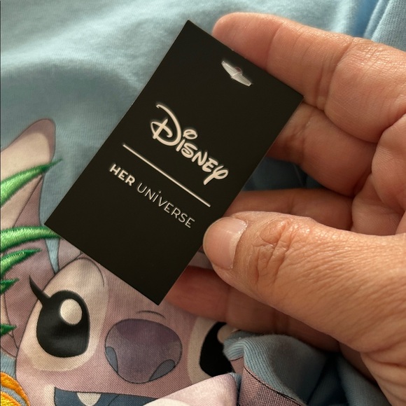 Disney Blue T-Shirt with Stitch and Angel Graphic - Picture 4 of 4